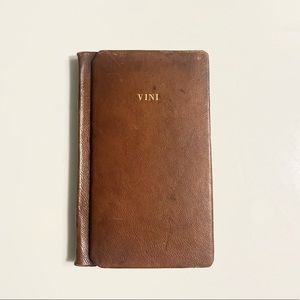 Wine journal Vintage handmade Italian leather Vini notes unused